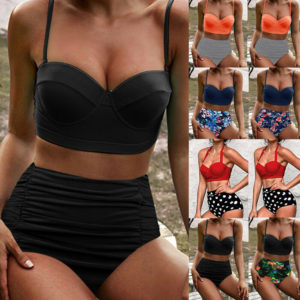 2020 conjunto de biquíni feminino brazillian maiô sexy cintura alta push up acolchoado maiô feminino beachwear