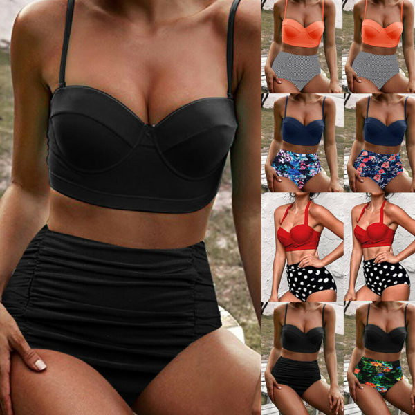 2020 conjunto de biquíni feminino brazillian maiô sexy cintura alta push up acolchoado maiô feminino beachwear