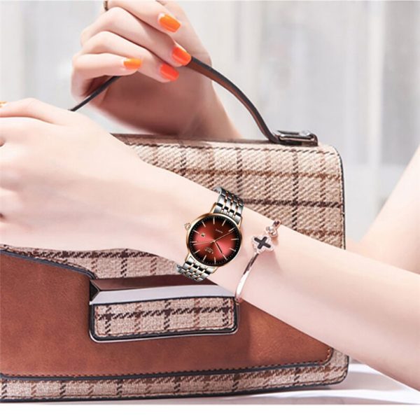 2020 lige senhoras de luxo relógio feminino à prova drose água rosa ouro pulseira aço feminino relógio pulso topo marca relógios relogio feminino - Image 2