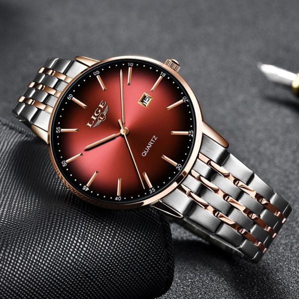 2020 lige senhoras de luxo relógio feminino à prova drose água rosa ouro pulseira aço feminino relógio pulso topo marca relógios relogio feminino - Image 3