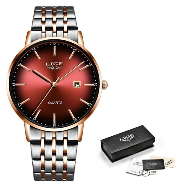 2020 lige senhoras de luxo relógio feminino à prova drose água rosa ouro pulseira aço feminino relógio pulso topo marca relógios relogio feminino - Image 6