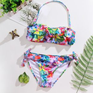 2020 meninas roupa de banho plissado duas peças trajes de banho 7-16years crianças roupa de banho com almofada interior beachwear meninas tankini 1062