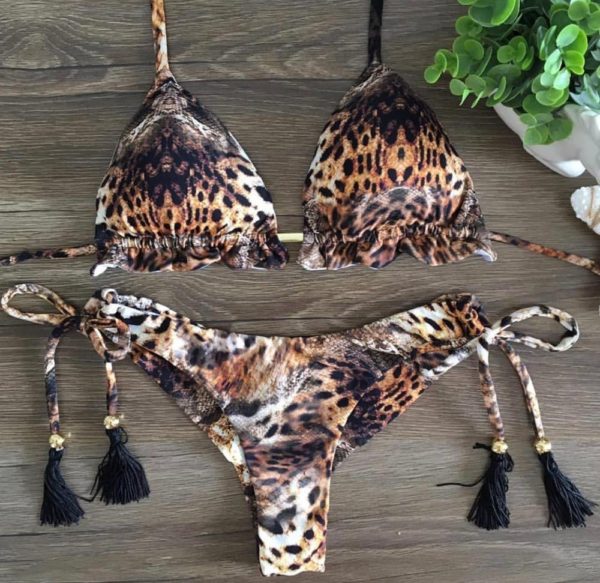2020 mulheres sexy bikini definir floral impressão bandagem maiô cintura alta tanga biquini brasileiro roupa de banho verão praia - Image 4