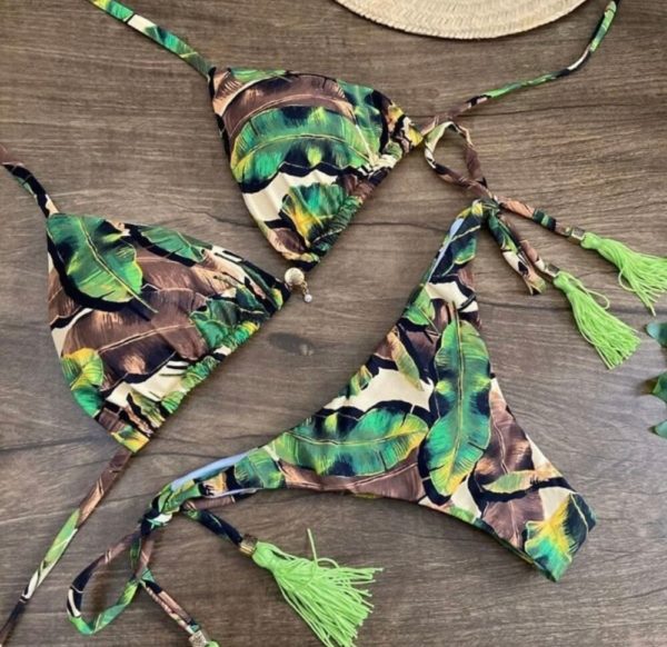 2020 mulheres sexy bikini definir floral impressão bandagem maiô cintura alta tanga biquini brasileiro roupa de banho verão praia - Image 5