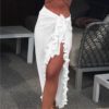 2020 peça feminina saia de praia babados sarong bikini praia cobrir chiffon envoltório saias maiô verão maiôs