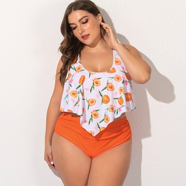 2020 plus size bikini roupa de banho das mulheres cintura alta maiô estampado biquíni conjunto 2 peças beachwear terno de natação 5xl q30 - Image 3
