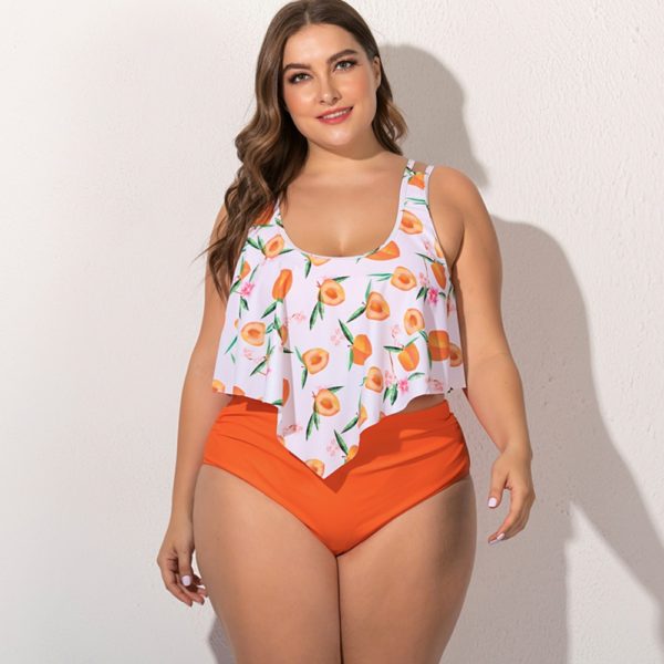 2020 plus size bikini roupa de banho das mulheres cintura alta maiô estampado biquíni conjunto 2 peças beachwear terno de natação 5xl q30