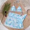 2020 sexy três peças conjunto de biquíni feminino biquíni com saia maiô feminino impressão biquini fatos de banho verão beach wear - Image 5