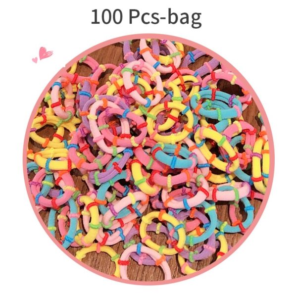 50/100/200 pçs/saco crianças doces bonitos dos desenhos animados bandas de borracha sólida meninas adorável elástico faixas de cabelo crianças doce acessórios de cabelo - Image 4