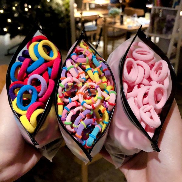 50/100/200 pçs/saco crianças doces bonitos dos desenhos animados bandas de borracha sólida meninas adorável elástico faixas de cabelo crianças doce acessórios de cabelo