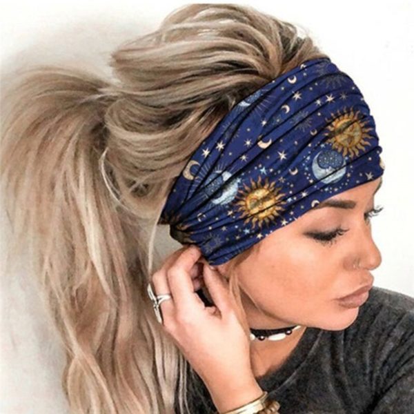Ao ar livre correndo headscarf feminino elástico esportes ampla faixa de cabelo casual fitness bandana acessórios roupas lazer bandana - Image 2