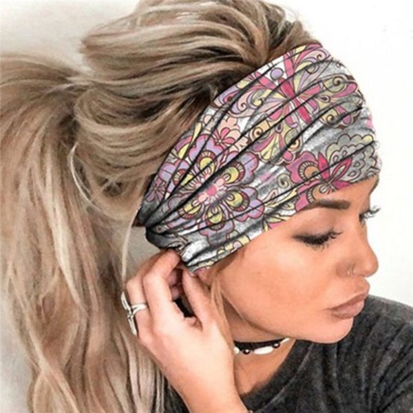 Ao ar livre correndo headscarf feminino elástico esportes ampla faixa de cabelo casual fitness bandana acessórios roupas lazer bandana - Image 3