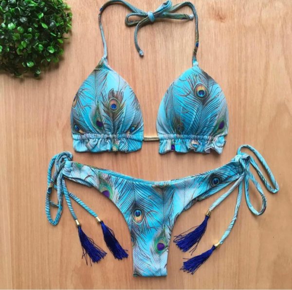 Biquíni feminino maiô 2020 nova roupa de banho feminina sexy biquinis definir push up natação para maiô feminino - Image 2