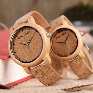 Bobo bird relógio de pulso quartzo bambu m12, relógio para homens e mulheres relógios de pulso de marca de luxo top com movimento japonês como presente