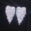 Brincos borla para mulheres, luxuosos, strass, brincos de borla, elegantes, cristal, coração, gota, pendurado, brincos de casamento, acessórios, joias - Image 6