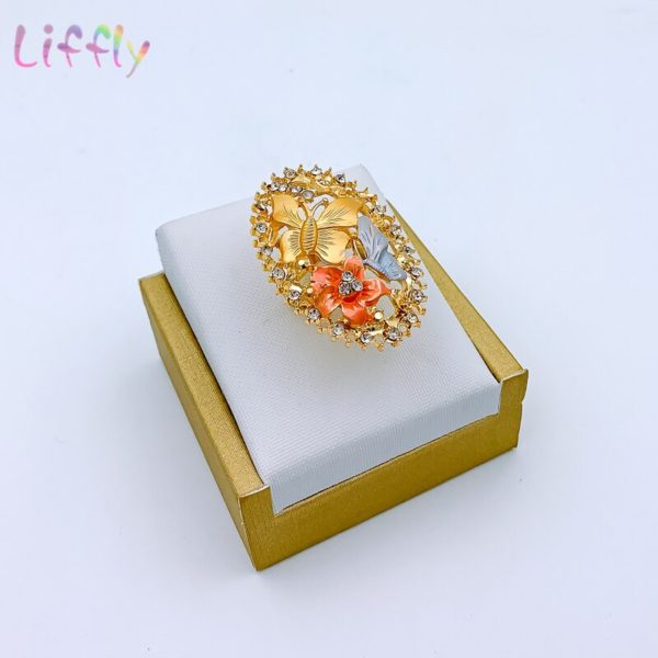 Brincos de jóias de ouro de dubai conjuntos de jóias para o casamento feminino anel de pulseira de noiva pingente de jóias conjunto - Image 4