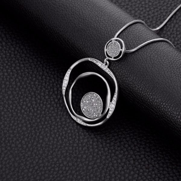 Colar pingente de cristal preto, corrente dourada, círculo grande, redondo, pingente, colar longo, acessórios de joias para mulheres, presentes - Image 5