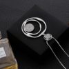 Colar pingente de cristal preto, corrente dourada, círculo grande, redondo, pingente, colar longo, acessórios de joias para mulheres, presentes - Image 6