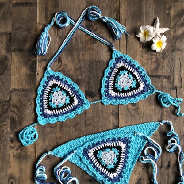Conjunto de biquíni sensual feminino, maiô de crochê, boêmio, praia, conjunto de micro biquíni sexy, 2020, venda imperdível - Image 5