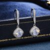 Huitan nova moda luxo prata cor praça gota brinco casamento acessórios de noiva brilho zircão pedra elegante feminino jóias - Image 2