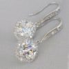 Huitan nova moda luxo prata cor praça gota brinco casamento acessórios de noiva brilho zircão pedra elegante feminino jóias