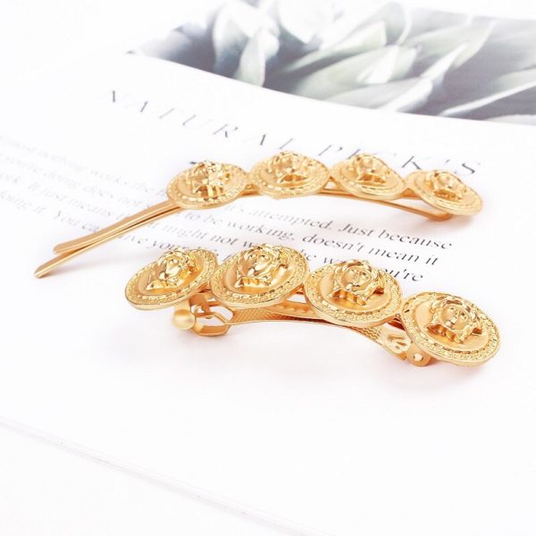 INS Estilo Hot Acessórios Para o Cabelo Retro Elegante Titular Do Cabelo da Menina das Mulheres Primavera Cabeça Clipe Hairpin Ouro Cabeça De Desgaste de Metal Ganchinhos - Image 5