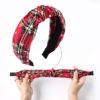 LEVAO Presentes de Natal Moldura Mulheres Hairbands Turbante Feminino Xadrez Vermelha Atada Headbands Meninas Acessórios Para o Cabelo Headwear Cabeça Aro - Image 2