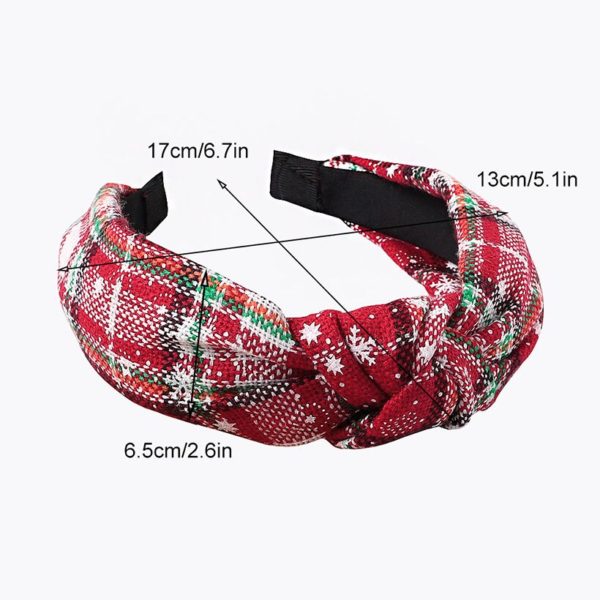 LEVAO Presentes de Natal Moldura Mulheres Hairbands Turbante Feminino Xadrez Vermelha Atada Headbands Meninas Acessórios Para o Cabelo Headwear Cabeça Aro - Image 3