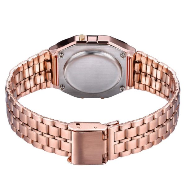 Luxo ouro rosa mulher relógio digital ultra-fino aço led relógio de pulso eletrônico relógio luminoso senhoras relógio montre femme - Image 6