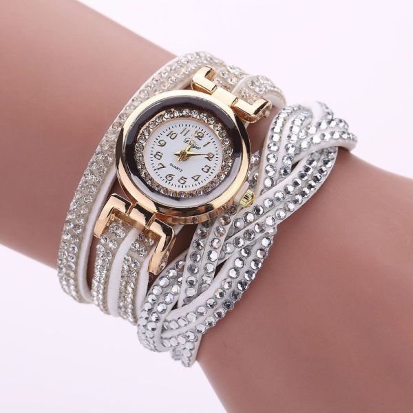 Marca relógios de luxo feminino cristal pulseira de ouro quartzo jóias relógio de pulso strass senhoras vestido presente relógios 20 - Image 4