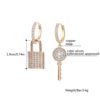 Micro pave cz chave bloqueio brincos de gota para as mulheres acessórios pequenos argolas prateadas de ouro feminino brincos de luxo jóias presente 2020 novo - Image 2