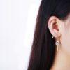 Micro pave cz chave bloqueio brincos de gota para as mulheres acessórios pequenos argolas prateadas de ouro feminino brincos de luxo jóias presente 2020 novo - Image 6