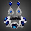 Moda casamento nupcial conjuntos de jóias para as mulheres strass cristal austríaco conjunto de jóias pulseira brincos conjunto acessórios indianos - Image 3