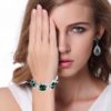 Moda casamento nupcial conjuntos de jóias para as mulheres strass cristal austríaco conjunto de jóias pulseira brincos conjunto acessórios indianos - Image 6
