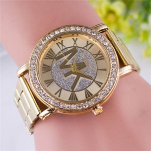 Moda diamante ouro topo de luxo marca casual senhoras relógio de negócios relogio feminino topo montres de luxe pour femmes