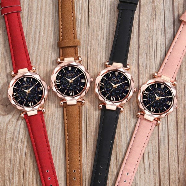 Moda feminina relógio árabe número cinta unissex mínimo redondo dial clássico pulseira de couro preto relógio de pulso - Image 6