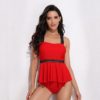 Nakiaeoi 2020 novo biquíni feminino cintura alta maiô push up vestido de banho tankini bikini conjunto halter beach wear fatos de banho - Image 5