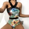 Nakiaeoi 2020 novo biquíni feminino cintura alta maiô push up vestido de banho tankini bikini conjunto halter beach wear fatos de banho - Image 4
