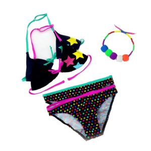 Nova roupa de banho de verão para meninas, duas peças, moda praia, 2020 roupa de banho de estrela padrão para crianças, biquíni dividido para meninas