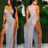 Nova saída de praia sexy feminina, cobertura de biquíni, perspectiva de malha, vestido de praia, maiô, verão, 2020 - Image 5