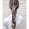 Presilha de pérolas e borla longa, acessório feminino enfeite de cabelo