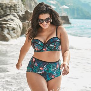 Push up floral envoltório bikini define mulheres sexy cintura alta duas peças maiôs 2020 menina praia trajes de banho