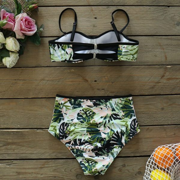 Push up floral envoltório bikini define mulheres sexy cintura alta duas peças maiôs 2020 menina praia trajes de banho - Image 6