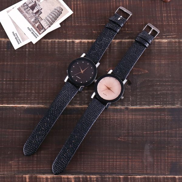 Relógio casual masculino feminino relógio de quartzo das mulheres dos homens pulseira de couro pulseira de banda analógica moda relógio de pulso senhoras meninas presentes - Image 6