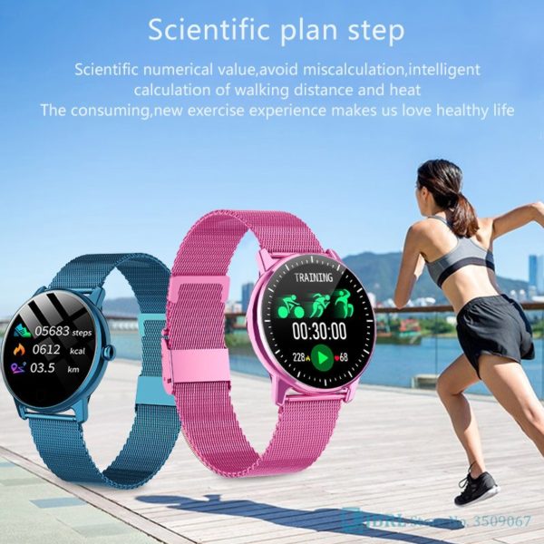 Relógio inteligente de luxo mulher smartwatch eletrônica relógio inteligente para android ios rastreador de fitness toque completo bluetooth smart-watch - Image 5