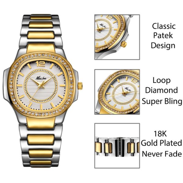 Relógios femininos relógio de moda 2020 genebra designer senhoras relógio de luxo marca diamante quartzo ouro relógio de pulso presentes para mulher - Image 5