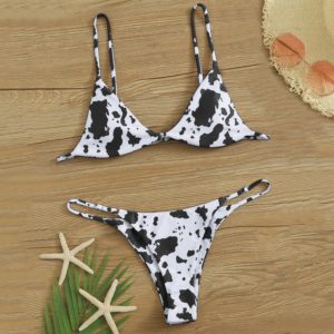 Sexy biquíni mujer 2020 nova vaca impressão maiô feminino duas peças push up biquini brasileiro terno de natação para mulher praia